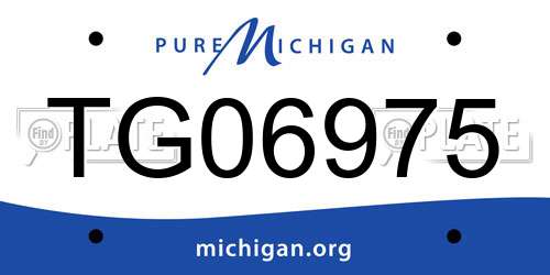 TG06975 Michigan License Plate