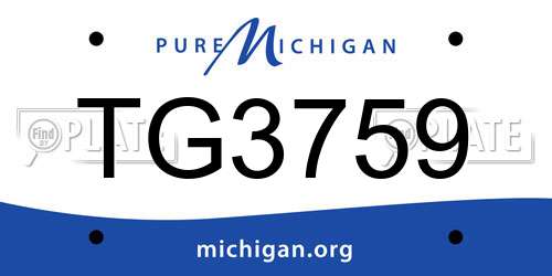 TG3759 Michigan License Plate