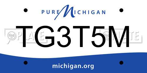 TG3T5M Michigan License Plate