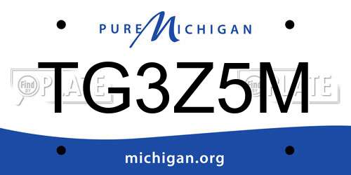 TG3Z5M Michigan License Plate