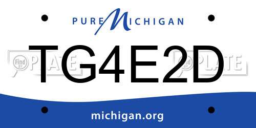 TG4E2D Michigan License Plate