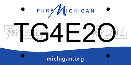 TG4E2O Michigan License Plate
