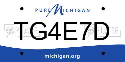 TG4E7D Michigan License Plate