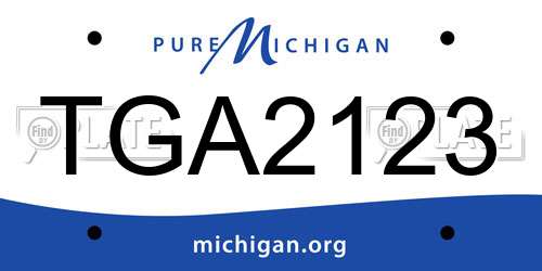 TGA2123 Michigan License Plate
