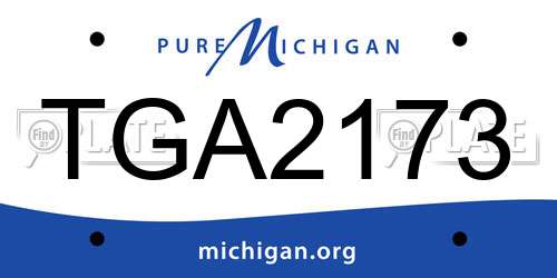 TGA2173 Michigan License Plate