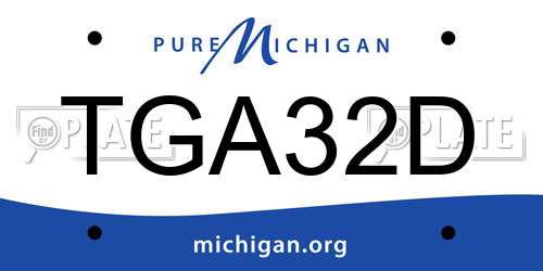 TGA32D Michigan License Plate