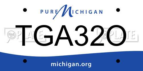 TGA32O Michigan License Plate