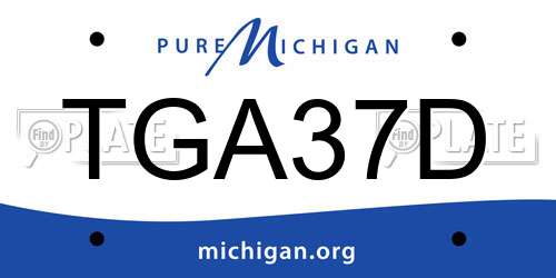 TGA37D Michigan License Plate