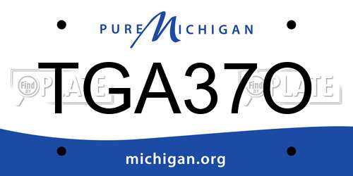 TGA37O Michigan License Plate