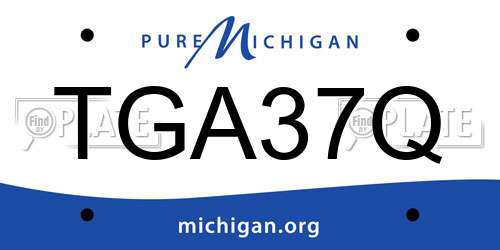 TGA37Q Michigan License Plate