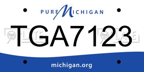 TGA7123 Michigan License Plate