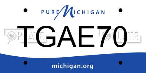 TGAE70 Michigan License Plate