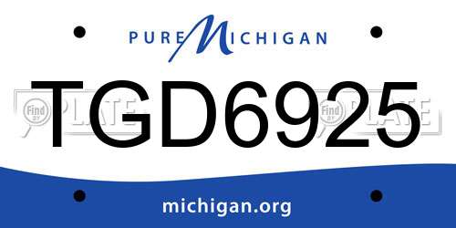 TGD6925 Michigan License Plate