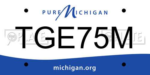 TGE75M Michigan License Plate