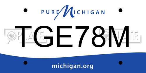 TGE78M Michigan License Plate