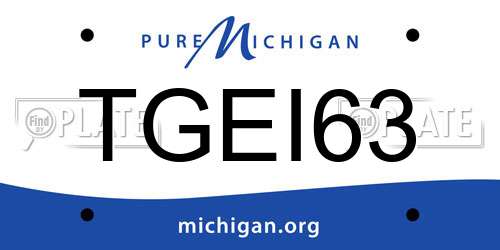 TGEI63 Michigan License Plate
