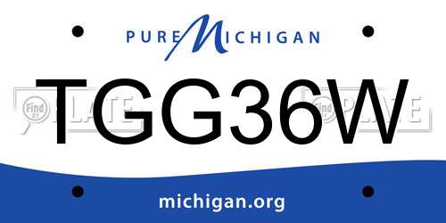 TGG36W Michigan License Plate