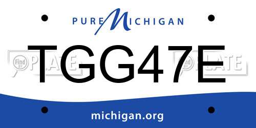 TGG47E Michigan License Plate