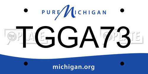 TGGA73 Michigan License Plate