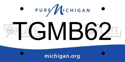 TGMB62 Michigan License Plate