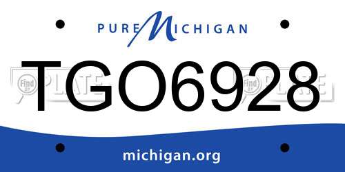 TGO6928 Michigan License Plate