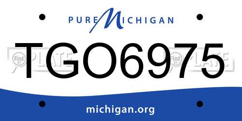 TGO6975 Michigan License Plate