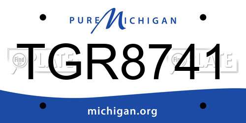TGR8741 Michigan License Plate