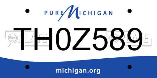 TH0Z589 Michigan License Plate