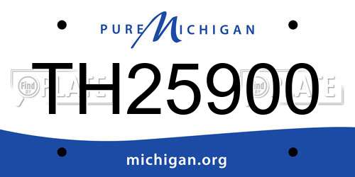 TH25900 Michigan License Plate