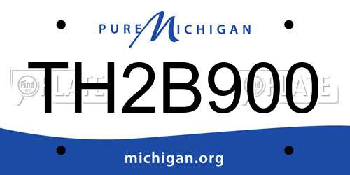 TH2B900 Michigan License Plate