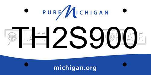 TH2S900 Michigan License Plate