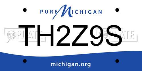 TH2Z9S Michigan License Plate
