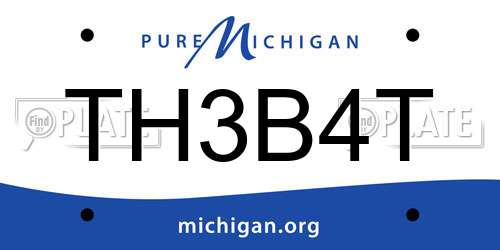TH3B4T Michigan License Plate