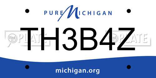 TH3B4Z Michigan License Plate