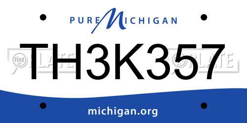 TH3K357 Michigan License Plate