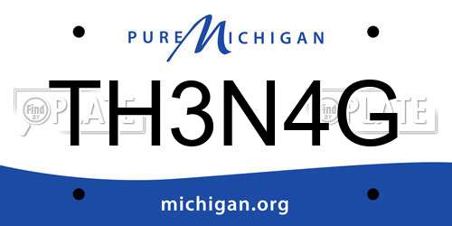 TH3N4G Michigan License Plate