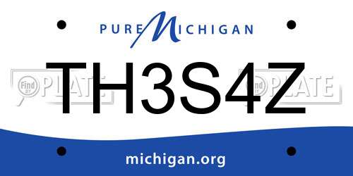 TH3S4Z Michigan License Plate