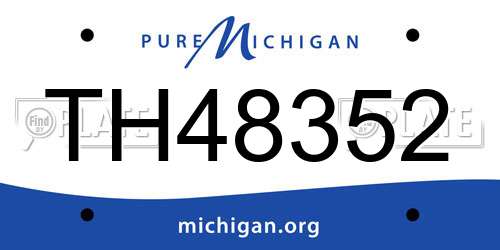 TH48352 Michigan License Plate