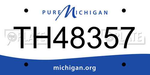 TH48357 Michigan License Plate