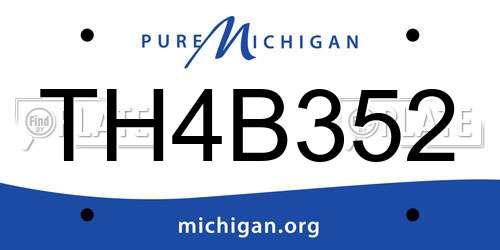TH4B352 Michigan License Plate