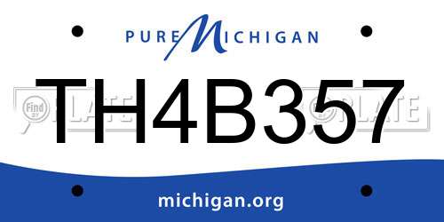 TH4B357 Michigan License Plate