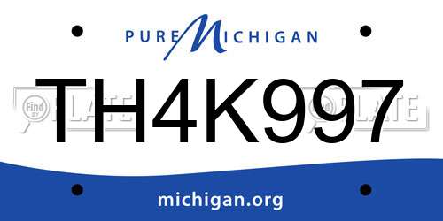 TH4K997 Michigan License Plate