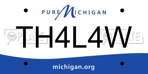 TH4L4W Michigan License Plate