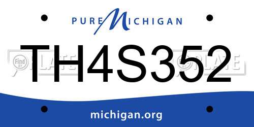 TH4S352 Michigan License Plate