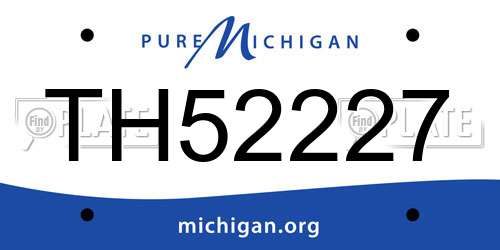 TH52227 Michigan License Plate