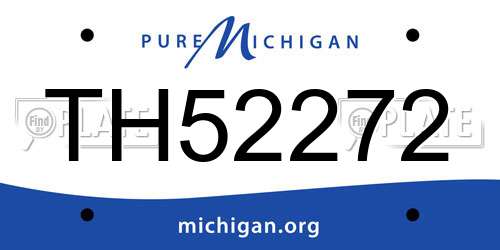 TH52272 Michigan License Plate
