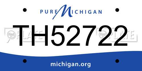 TH52722 Michigan License Plate