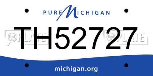 TH52727 Michigan License Plate