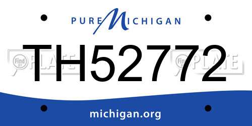 TH52772 Michigan License Plate