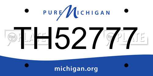 TH52777 Michigan License Plate